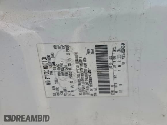 ✅ 2007 Ford Ranger XL • VIN: 1FTYR10D87PA34707 • Лот: 94412375. Опубликован ранее на Copart с пробегом 259 339 миль. Бесплатный доступ к архиву аукционных продаж из США и подробный отчёт об истории автомобиля на DreamBid. Изображение 12.