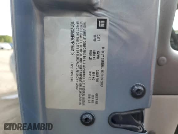 2007 Chevrolet Malibu 1LS z VIN 1G1ZS58F67F164103, wystawiony jako Copart lot #72886994 z przebiegiem 157 788 mil mil oraz Szkoda całkowita • Salvage title. Historia ofert i sprzedaży dostępna na DreamBid. Obrazek 14.