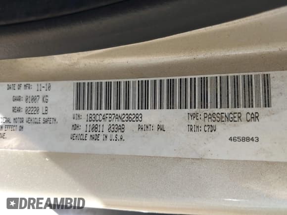 ✅ 2010 Dodge Avenger SXT • VIN: 1B3CC4FB7AN236283 • Лот: 43448189. Опубликован ранее на IAAI с пробегом 248 422 миль. Бесплатный доступ к архиву аукционных продаж из США и подробный отчёт об истории автомобиля на DreamBid. Изображение 9.