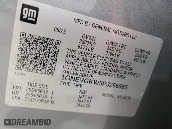 ✅ 2023 Chevrolet Traverse LT Cloth • VIN: 1GNEVGKW5PJ266885 • Lot: 43681024. Wystawiony na IAAI z przebiegiem 63 202 mil. Bezpłatny archiwum sprzedaży aukcyjnych z USA i szczegółowy raport historii pojazdu na DreamBid. Zdjęcie 12.