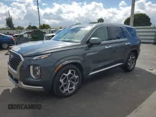 2022 Hyundai Palisade Calligraphy z VIN KM8R74HE4NU418552, wystawiony jako Copart lot #90843115 z przebiegiem 46 550 mil mil oraz Szkoda całkowita • Salvage title. Historia ofert i sprzedaży dostępna na DreamBid. Obrazek 1.