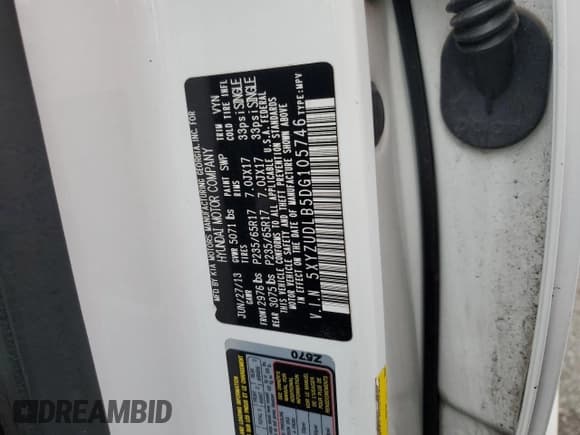 ✅ 2013 Hyundai Santa Fe Sport • VIN: 5XYZUDLB5DG105746 • Лот: 90867985. Опубликован ранее на Copart с пробегом 115 697 миль. Бесплатный доступ к архиву аукционных продаж из США и подробный отчёт об истории автомобиля на DreamBid. Изображение 12.