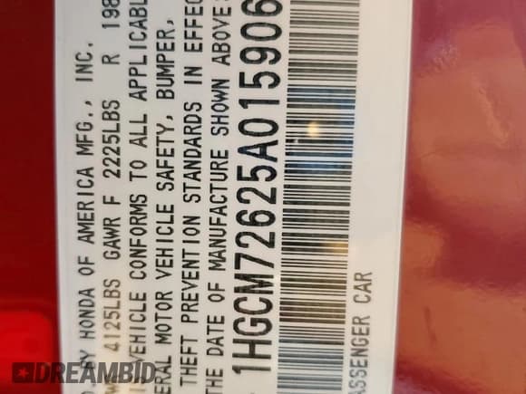 ✅ 2005 Honda Accord EX-L • VIN: 1HGCM72625A015906 • Lot: 86133355. Wystawiony na Copart z przebiegiem 273 424 mil. Bezpłatny archiwum sprzedaży aukcyjnych z USA i szczegółowy raport historii pojazdu na DreamBid. Zdjęcie 12.