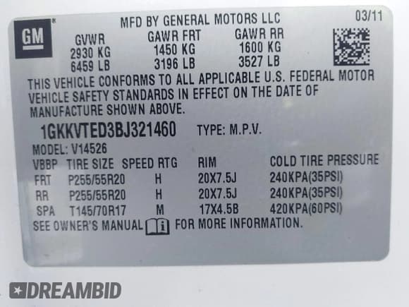 ✅ 2011 GMC Acadia Denali • VIN: 1GKKVTED3BJ321460 • Lot: 43513280. Wystawiony na IAAI z przebiegiem 151 724 mil. Bezpłatny archiwum sprzedaży aukcyjnych z USA i szczegółowy raport historii pojazdu na DreamBid. Zdjęcie 9.