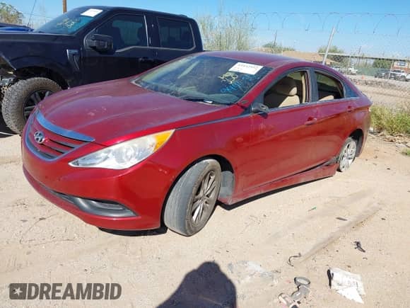 2014 Hyundai Sonata GLS with VIN 5NPEB4AC5EH944659, listed as a IAAI auction lot 43432552 with 147,586 mi miles and . Bid and sale history available at DreamBid. Image 2.