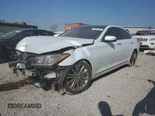 2015 Hyundai Genesis 3.8L with VIN KMHGN4JE0FU032851, listed as a Copart auction lot 77387784 with Not provided miles and Salvage title. Bid and sale history available at DreamBid. Image 1.