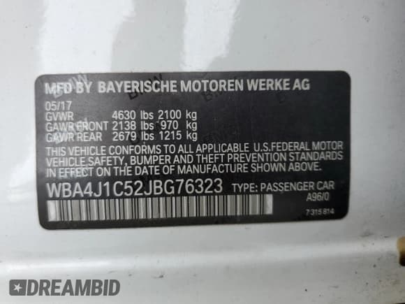 ✅ 2018 BMW 4 Series 430i • VIN: WBA4J1C52JBG76323 • Lot: 91643035. Listed on Copart with 94,540 mi. Free auction sales archive from the USA and detailed vehicle history report at DreamBid. Image 12.