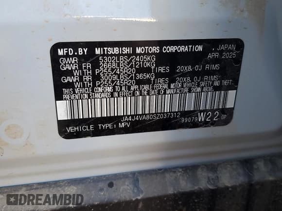 ✅ 2025 Mitsubishi Outlander SE • VIN: JA4J4VA80SZ037312 • Lot: 85002335. Wystawiony na Copart z przebiegiem 10 861 mil. Bezpłatny archiwum sprzedaży aukcyjnych z USA i szczegółowy raport historii pojazdu na DreamBid. Zdjęcie 13.