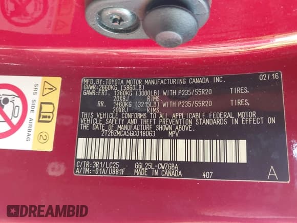 ✅ 2016 Lexus RX 350 • VIN: 2T2BZMCA5GC018063 • Lot: 41850189. Wystawiony na IAAI z przebiegiem 122 120 mil. Bezpłatny archiwum sprzedaży aukcyjnych z USA i szczegółowy raport historii pojazdu na DreamBid. Zdjęcie 9.