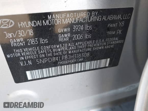 ✅ 2018 Hyundai Elantra Value Edition • VIN: 5NPD84LF8JH318308 • Лот: 43455318. Опубликован ранее на IAAI с пробегом 68 739 миль. Бесплатный доступ к архиву аукционных продаж из США и подробный отчёт об истории автомобиля на DreamBid. Изображение 9.