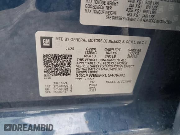 ✅ 2020 Chevrolet Silverado 1500 Custom • VIN: 3GCPWBEFXLG409841 • Lot: 88945145. Wystawiony na Copart z przebiegiem 99 475 mil. Bezpłatny archiwum sprzedaży aukcyjnych z USA i szczegółowy raport historii pojazdu na DreamBid. Zdjęcie 14.