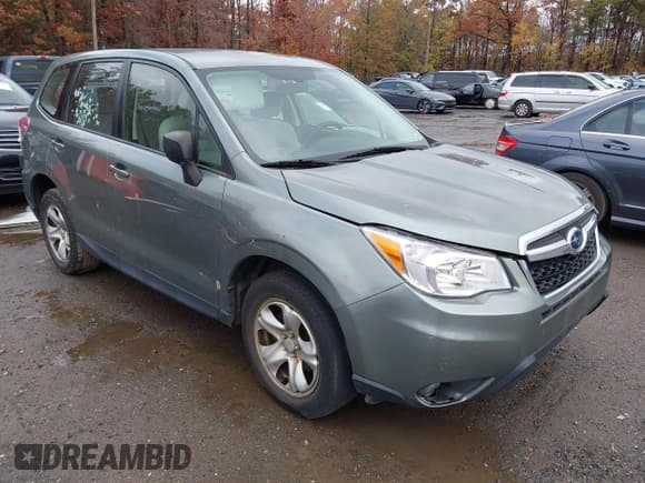 ✅ 2014 Subaru Forester 2.5i • VIN: JF2SJAAC1EH454319 • Lot: 43579902. Listed on IAAI with 115,809 mi. Free auction sales archive from the USA and detailed vehicle history report at DreamBid. Image 1.