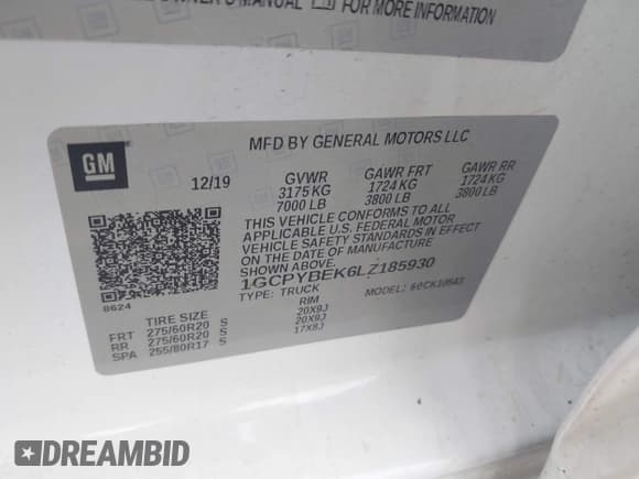 ✅ 2020 Chevrolet Silverado 1500 Custom • VIN: 1GCPYBEK6LZ185930 • Lot: 43436772. Listed on IAAI with 35,692 mi. Free auction sales archive from the USA and detailed vehicle history report at DreamBid. Image 9.