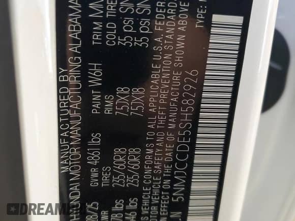 2025 Hyundai Tucson SEL Convenience с VIN 5NMJCCDE5SH582926, выставлен на аукционе Copart как лот 85825415 с пробегом 3 518 миль миль и Списание • Salvage title. История ставок и продаж доступна на DreamBid. Изображение 13.