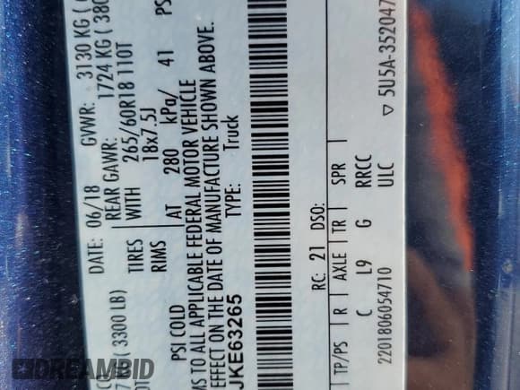 ✅ 2018 Ford F-150 XL • VIN: 1FTEX1C58JKE63265 • Лот: 83964725. Опубликован ранее на Copart с пробегом 91 785 миль. Бесплатный доступ к архиву аукционных продаж из США и подробный отчёт об истории автомобиля на DreamBid. Изображение 12.