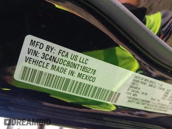 ✅ 2022 Jeep Compass Limited • VIN: 3C4NJDCB0NT185278 • Lot: 43241105. Wystawiony na IAAI z przebiegiem Nie podano. Bezpłatny archiwum sprzedaży aukcyjnych z USA i szczegółowy raport historii pojazdu na DreamBid. Zdjęcie 9.