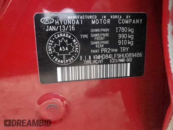 ✅ 2017 Hyundai Elantra SE • VIN: KMHD84LF9HU089486 • Lot: 90711805. Listed on Copart with 198,640 mi. Free auction sales archive from the USA and detailed vehicle history report at DreamBid. Image 13.