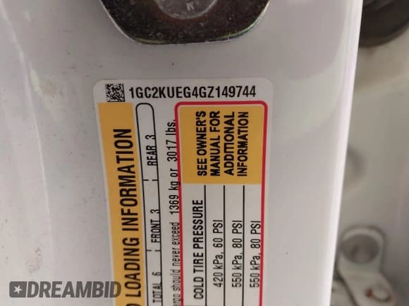 ✅ 2016 Chevrolet Silverado 2500HD Work Truck • VIN: 1GC2KUEG4GZ149744 • Lot: 42683544. Wystawiony na IAAI z przebiegiem 165 553 mil. Bezpłatny archiwum sprzedaży aukcyjnych z USA i szczegółowy raport historii pojazdu na DreamBid. Zdjęcie 9.