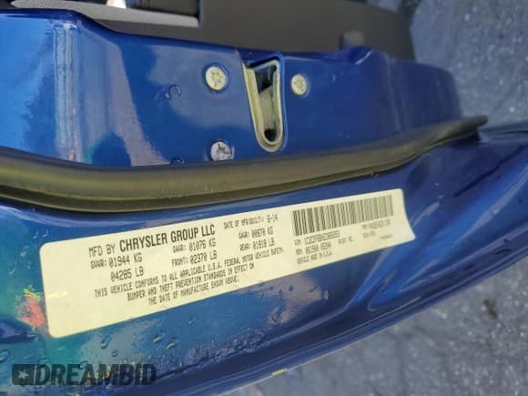 ✅ 2014 Dodge Dart SXT • VIN: 1C3CDFBBXED868353 • Lot: 89452005. Listed on Copart with 60,928 mi. Free auction sales archive from the USA and detailed vehicle history report at DreamBid. Image 12.