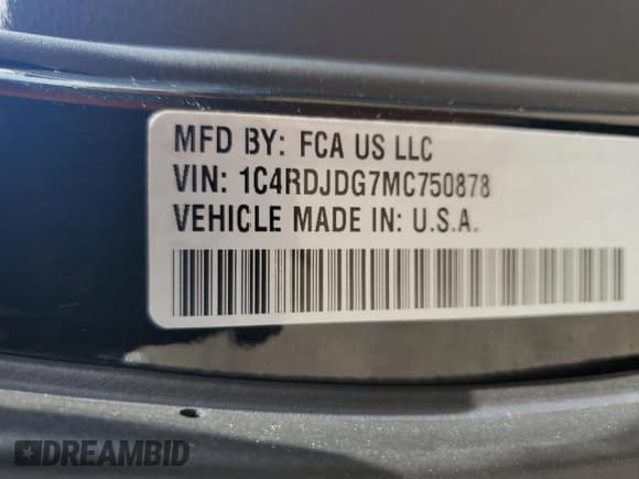 ✅ 2021 Dodge Durango GT • VIN: 1C4RDJDG7MC750878 • Lot: 60526925. Listed on Copart with 36,190 mi. Free auction sales archive from the USA and detailed vehicle history report at DreamBid. Image 13.