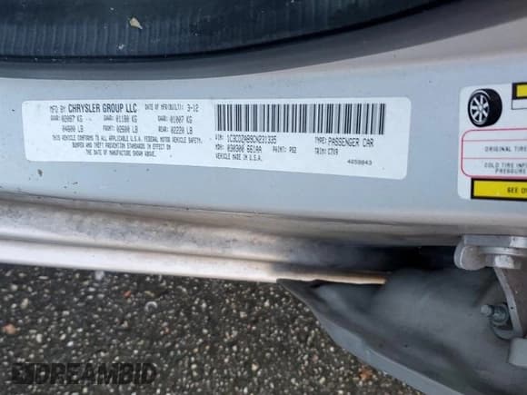 ✅ 2012 Dodge Avenger SE • VIN: 1C3CDZAB9CN231335 • Лот: 74155174. Опубликован ранее на Copart с пробегом Не указан. Бесплатный доступ к архиву аукционных продаж из США и подробный отчёт об истории автомобиля на DreamBid. Изображение 13.