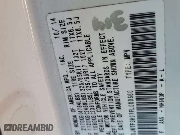 ✅ 2015 Honda Crosstour EX • VIN: 5J6TF3H37FL000560 • Lot: 42548955. Wystawiony na Copart z przebiegiem Nie podano. Bezpłatny archiwum sprzedaży aukcyjnych z USA i szczegółowy raport historii pojazdu na DreamBid. Zdjęcie 12.