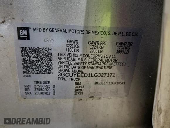 ✅ 2020 Chevrolet Silverado 1500 RST • VIN: 3GCUYEED1LG327171 • Lot: 81373855. Listed on Copart with 86,544 mi. Free auction sales archive from the USA and detailed vehicle history report at DreamBid. Image 12.