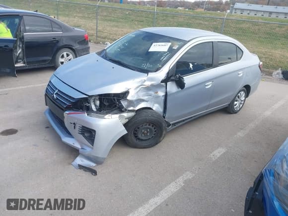 ✅ 2022 Mitsubishi Mirage ES • VIN: ML32FUFJ1NHF02500 • Lot: 43703687. Listed on IAAI with 37,199 mi. Free auction sales archive from the USA and detailed vehicle history report at DreamBid. Image 2.