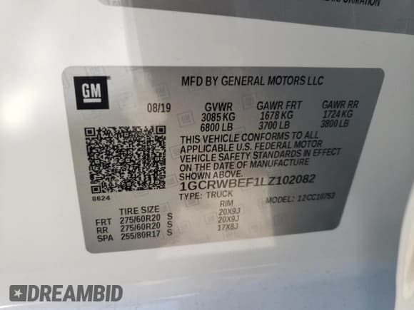 ✅ 2020 Chevrolet Silverado 1500 Custom • VIN: 1GCRWBEF1LZ102082 • Lot: 73054144. Wystawiony na Copart z przebiegiem 63 443 mil. Bezpłatny archiwum sprzedaży aukcyjnych z USA i szczegółowy raport historii pojazdu na DreamBid. Zdjęcie 15.