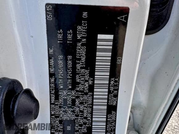 ✅ 2015 Toyota Highlander XLE • VIN: 5TDJKRFHXFS168878 • Lot: 94406375. Wystawiony na Copart z przebiegiem 241 991 mil. Bezpłatny archiwum sprzedaży aukcyjnych z USA i szczegółowy raport historii pojazdu na DreamBid. Zdjęcie 11.