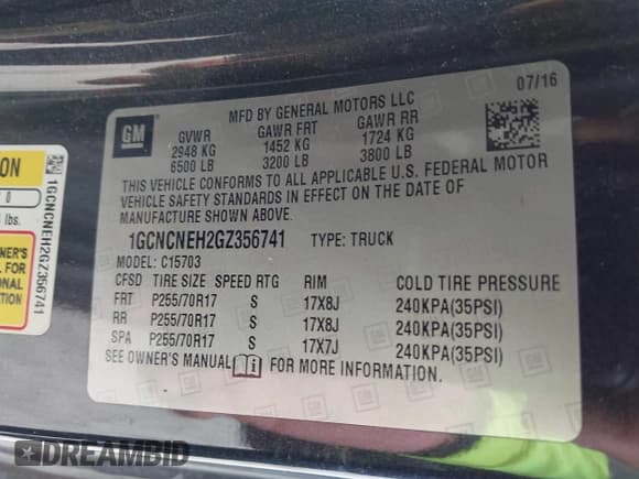 ✅ 2016 Chevrolet Silverado 1500 Work Truck • VIN: 1GCNCNEH2GZ356741 • Лот: 43453965. Опубликован ранее на IAAI с пробегом 97 966 миль. Бесплатный доступ к архиву аукционных продаж из США и подробный отчёт об истории автомобиля на DreamBid. Изображение 9.