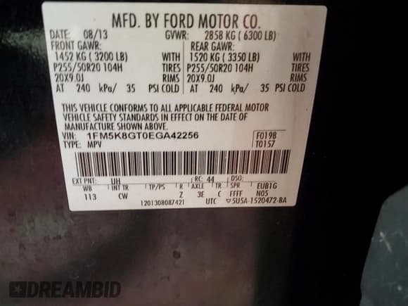 ✅ 2014 Ford Explorer Sport • VIN: 1FM5K8GT0EGA42256 • Lot: 89576685. Wystawiony na Copart z przebiegiem 94 727 mil. Bezpłatny archiwum sprzedaży aukcyjnych z USA i szczegółowy raport historii pojazdu na DreamBid. Zdjęcie 12.