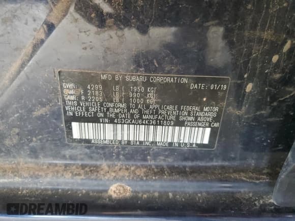 ✅ 2019 Subaru Impreza Limited • VIN: 4S3GKAU64K3611809 • Lot: 50973625. Wystawiony na Copart z przebiegiem Nie podano. Bezpłatny archiwum sprzedaży aukcyjnych z USA i szczegółowy raport historii pojazdu na DreamBid. Zdjęcie 12.