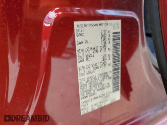 ✅ 2022 Nissan Frontier SV • VIN: 1N6ED1EJ4NN626305 • Лот: 52002845. Опубликован ранее на Copart с пробегом 67 208 миль. Бесплатный доступ к архиву аукционных продаж из США и подробный отчёт об истории автомобиля на DreamBid. Изображение 12.