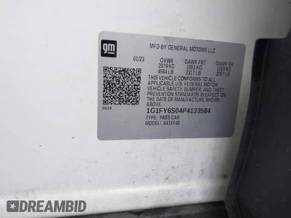 2023 Chevrolet Bolt EUV LT с VIN 1G1FY6S04P4133584, выставлен на аукционе IAAI как лот 43524108 с пробегом 93 126 миль миль и . История ставок и продаж доступна на DreamBid. Изображение 9.