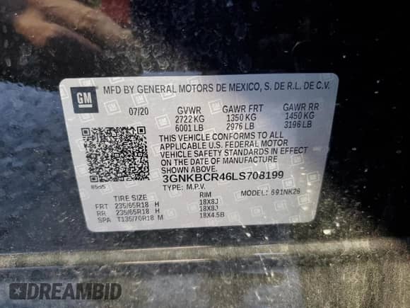 2020 Chevrolet Blazer LT с VIN 3GNKBCR46LS708199, выставлен на аукционе Copart как лот 86885405 с пробегом 86 677 миль миль и Списание • Salvage title. История ставок и продаж доступна на DreamBid. Изображение 13.