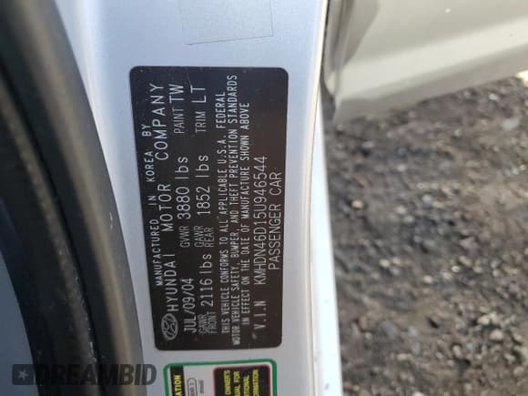 ✅ 2005 Hyundai Elantra GLS • VIN: KMHDN46D15U946544 • Lot: 81261884. Wystawiony na Copart z przebiegiem 117 666 mil. Bezpłatny archiwum sprzedaży aukcyjnych z USA i szczegółowy raport historii pojazdu na DreamBid. Zdjęcie 12.