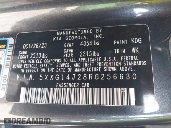 ✅ 2024 Kia K5 LXS • VIN: 5XXG14J28RG256630 • Lot: 42469629. Wystawiony na IAAI z przebiegiem 28 382 mil. Bezpłatny archiwum sprzedaży aukcyjnych z USA i szczegółowy raport historii pojazdu na DreamBid. Zdjęcie 9.