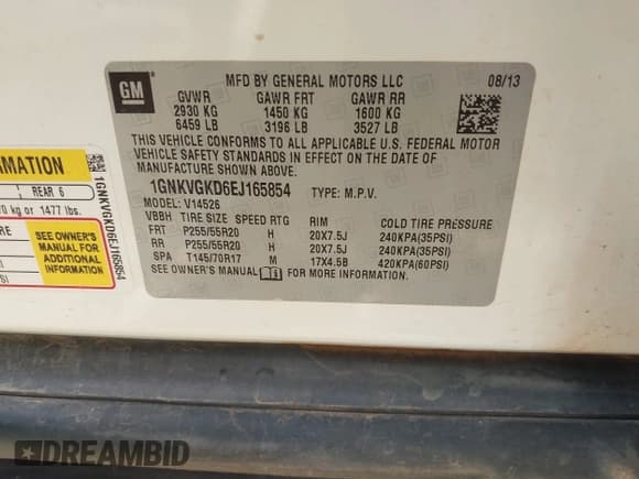 ✅ 2014 Chevrolet Traverse LT • VIN: 1GNKVGKD6EJ165854 • Lot: 42860430. Wystawiony na IAAI z przebiegiem 185 264 mil. Bezpłatny archiwum sprzedaży aukcyjnych z USA i szczegółowy raport historii pojazdu na DreamBid. Zdjęcie 9.