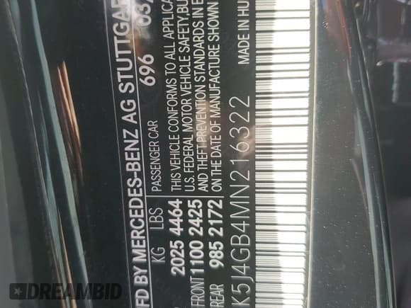 ✅ 2021 Mercedes-Benz CLA 250 • VIN: W1K5J4GB4MN216322 • Lot: 90095035. Listed on Copart with 81,799 mi. Free auction sales archive from the USA and detailed vehicle history report at DreamBid. Image 13.