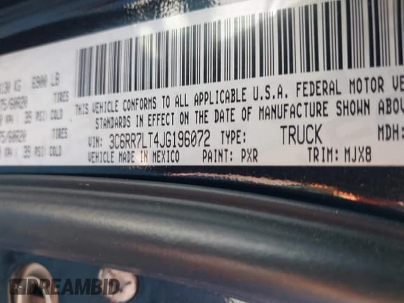 ✅ 2018 Ram 1500 Big Horn • VIN: 3C6RR7LT4JG196072 • Lot: 41890172. Listed on IAAI with 237,671 mi. Free auction sales archive from the USA and detailed vehicle history report at DreamBid. Image 9.