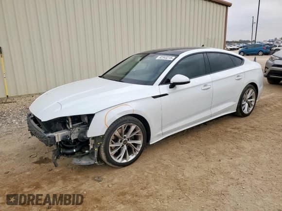 ✅ 2022 Audi A5 Sportback Premium • VIN: WAUABCF50NA014675 • Lot: 92343215. Listed on Copart with 56,454 mi. Free auction sales archive from the USA and detailed vehicle history report at DreamBid. Image 1.
