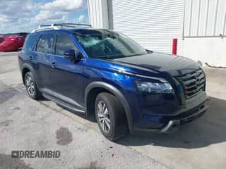 2024 Nissan Pathfinder SL with VIN 5N1DR3CA4RC217443, listed as a IAAI auction lot 42676008 with 23,768 mi miles and . Bid and sale history available at DreamBid. Image 1.