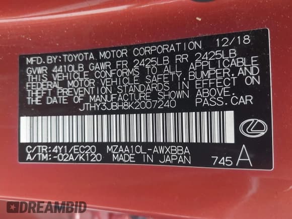 ✅ 2019 Lexus UX 200 • VIN: JTHY3JBH8K2007240 • Lot: 42893981. Wystawiony na IAAI z przebiegiem 63 624 mil. Bezpłatny archiwum sprzedaży aukcyjnych z USA i szczegółowy raport historii pojazdu na DreamBid. Zdjęcie 9.