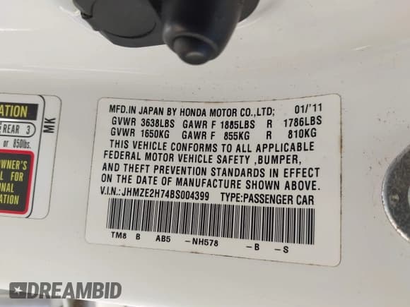 ✅ 2011 Honda Insight EX • VIN: JHMZE2H74BS004399 • Лот: 43653634. Опубликован ранее на IAAI с пробегом Не указан. Бесплатный доступ к архиву аукционных продаж из США и подробный отчёт об истории автомобиля на DreamBid. Изображение 9.