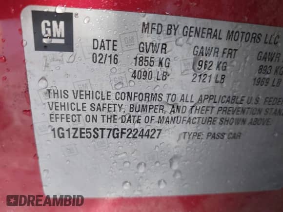 2016 Chevrolet Malibu LT с VIN 1G1ZE5ST7GF224427, выставлен на аукционе IAAI как лот 43444776 с пробегом 243 614 миль миль и . История ставок и продаж доступна на DreamBid. Изображение 9.