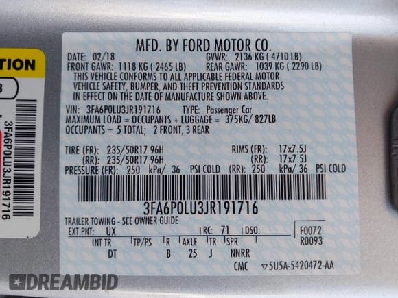 ✅ 2018 Ford Fusion SE • VIN: 3FA6P0LU3JR191716 • Lot: 43733360. Wystawiony na IAAI z przebiegiem 56 575 mil. Bezpłatny archiwum sprzedaży aukcyjnych z USA i szczegółowy raport historii pojazdu na DreamBid. Zdjęcie 9.