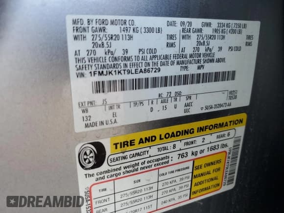 ✅ 2020 Ford Expedition Max Limited • VIN: 1FMJK1KT9LEA86729 • Lot: 66341715. Wystawiony na Copart z przebiegiem 109 577 mil. Bezpłatny archiwum sprzedaży aukcyjnych z USA i szczegółowy raport historii pojazdu na DreamBid. Zdjęcie 13.