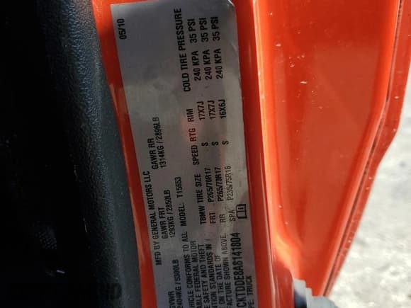 ✅ 2010 Chevrolet Colorado 2LT • VIN: 1GCKTDDE8A8141804 • Lot: 60501855. Listed on Copart with 97,127 mi. Free auction sales archive from the USA and detailed vehicle history report at DreamBid. Image 12.