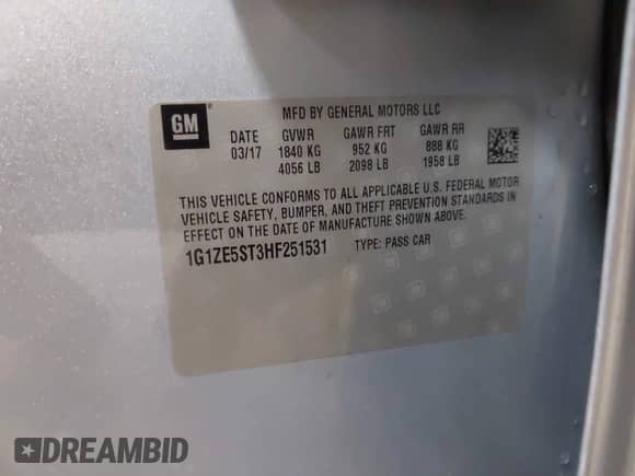 2017 Chevrolet Malibu LT с VIN 1G1ZE5ST3HF251531, выставлен на аукционе IAAI как лот 43089003 с пробегом 153 296 миль миль и . История ставок и продаж доступна на DreamBid. Изображение 9.